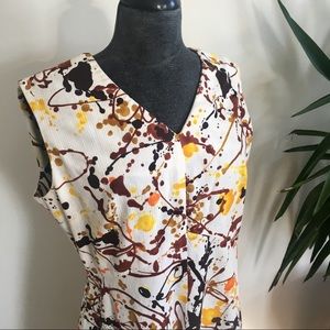 VINTAGE paint splatter fit ‘n flare dress sz XL